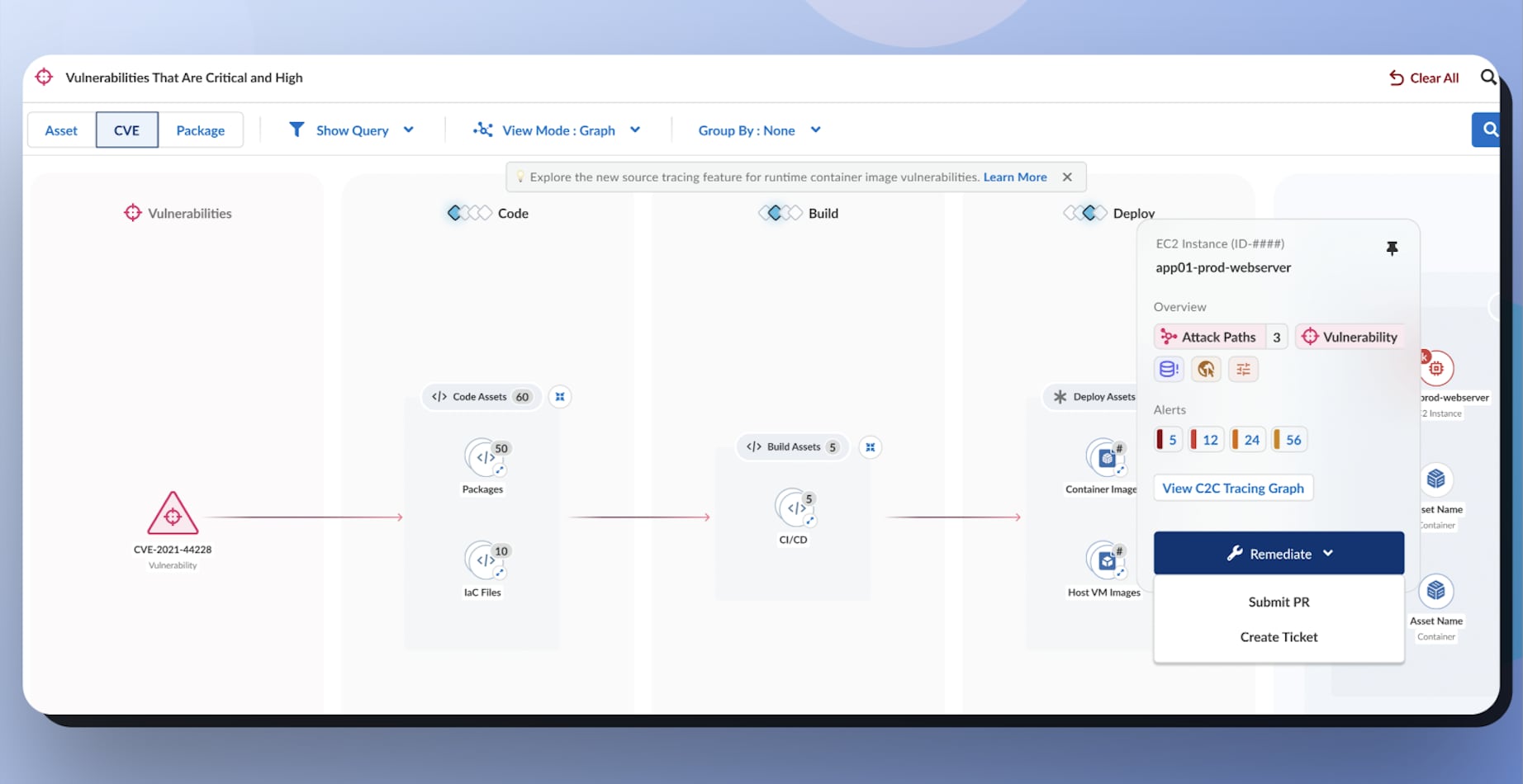 Figure 1: Prisma Cloud providing the remediation recommendations
